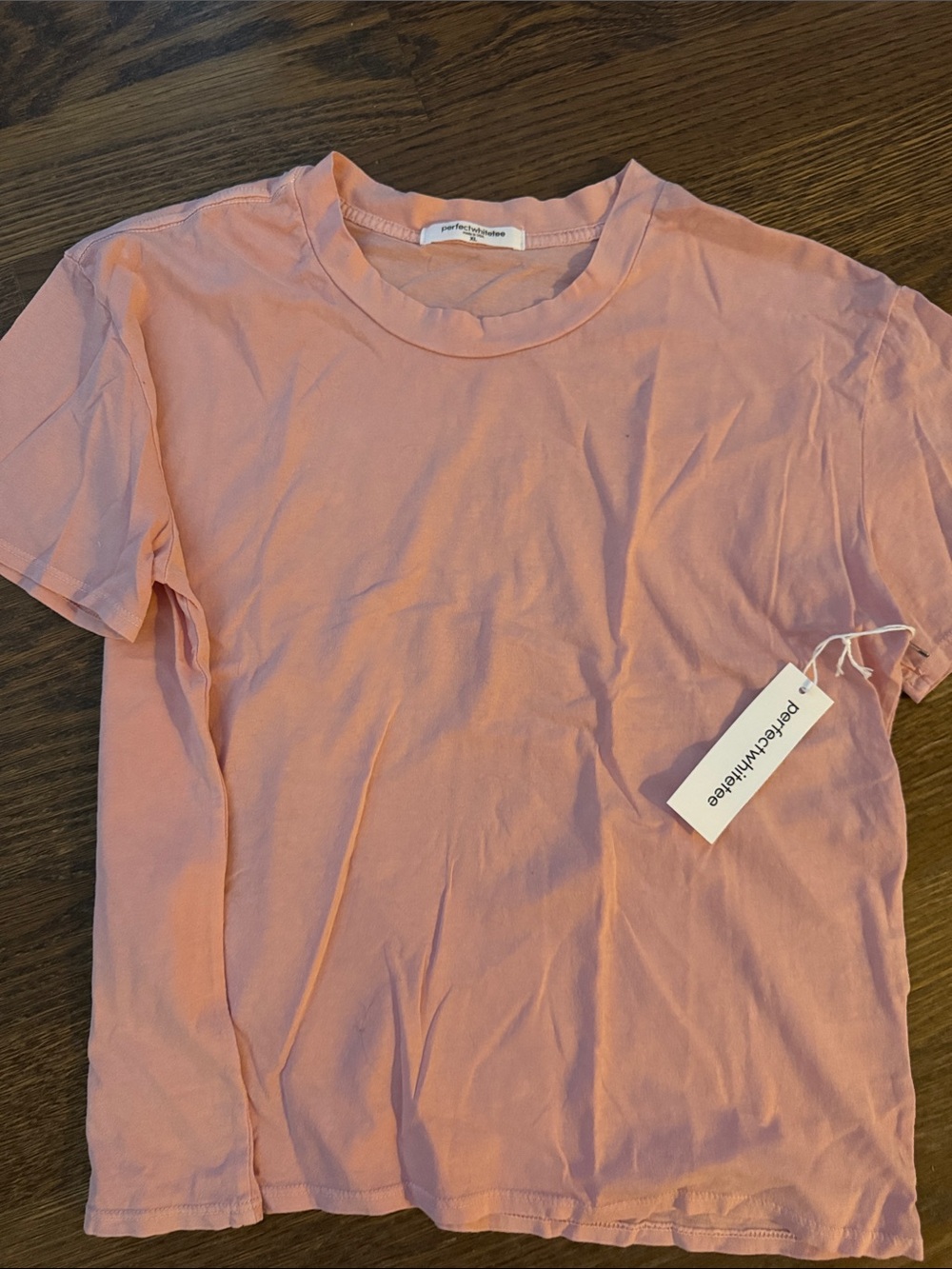 perfectwhitetee Peach Crewneck Tee